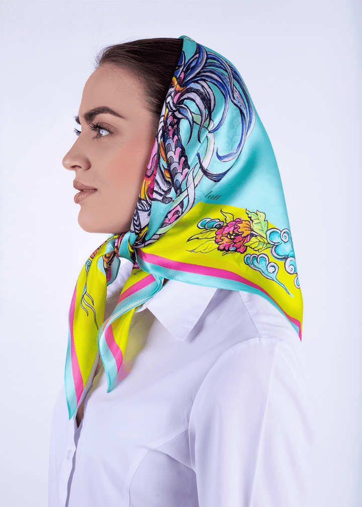 Designer-Kopftuch Sommer aus reiner Seide von Iryna Feinblatt