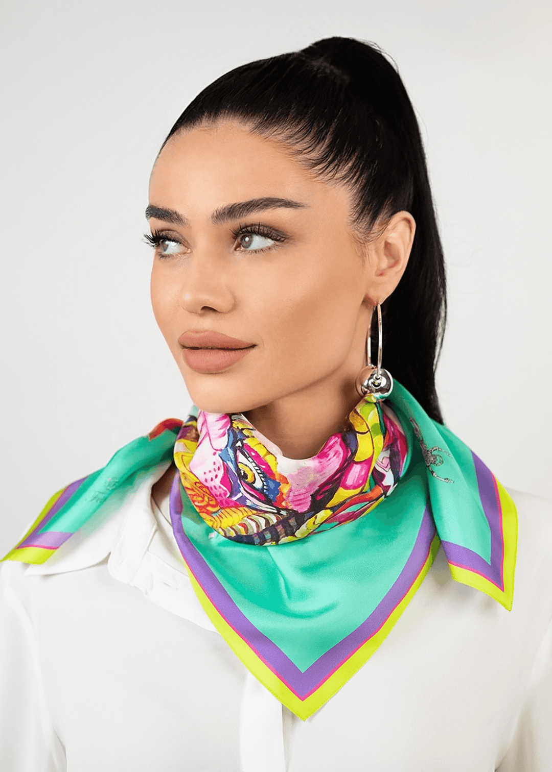 Designer Seidenschal Power smaragd 