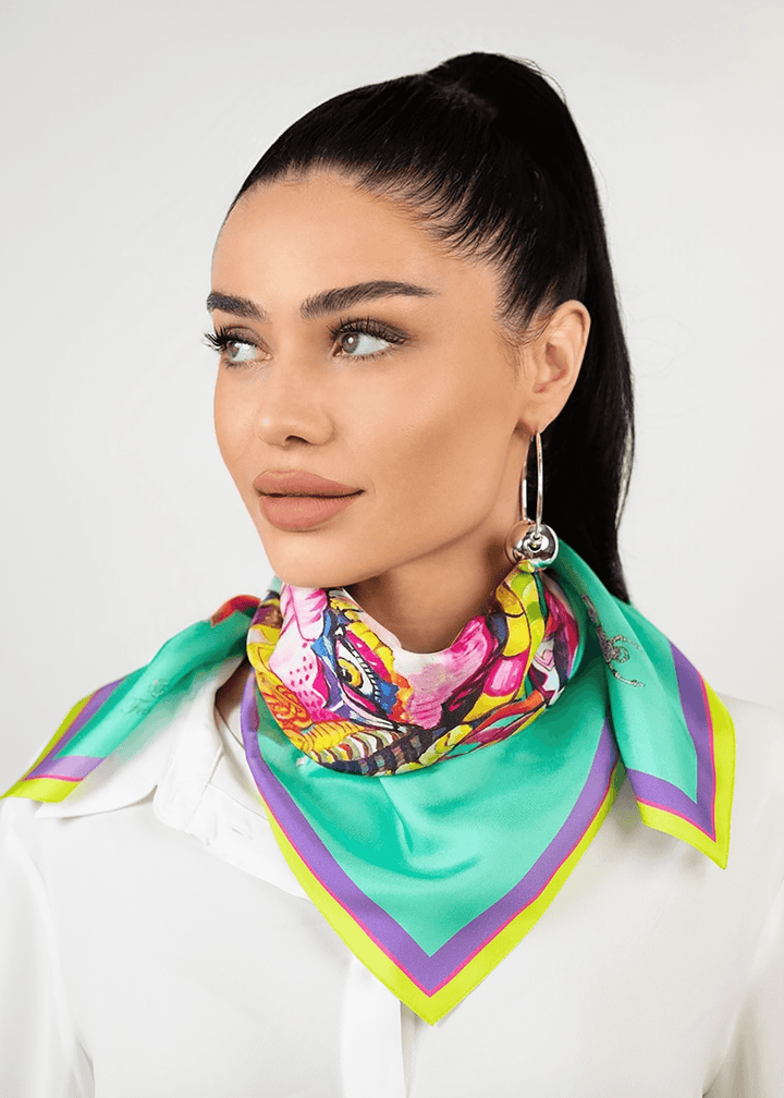 Designer Seidenschal Power smaragd 