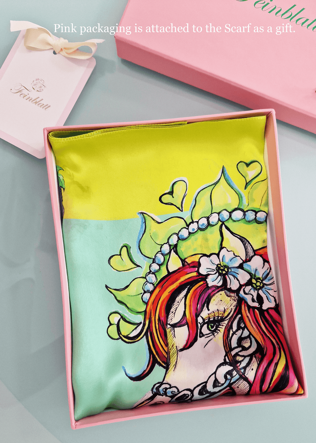  Schönes Geschenk Designerschal Pretty aus reiner Seide von Iryna Feinblatt