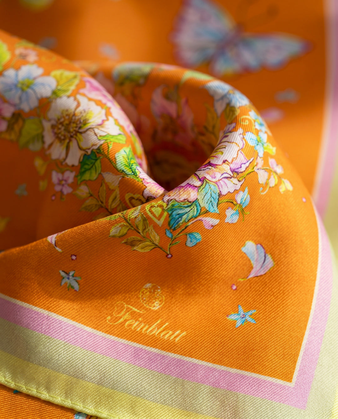 Luxus Seide Twill Detail Stoffstruktur Feinblatt Seidenschal Makroaufnahme