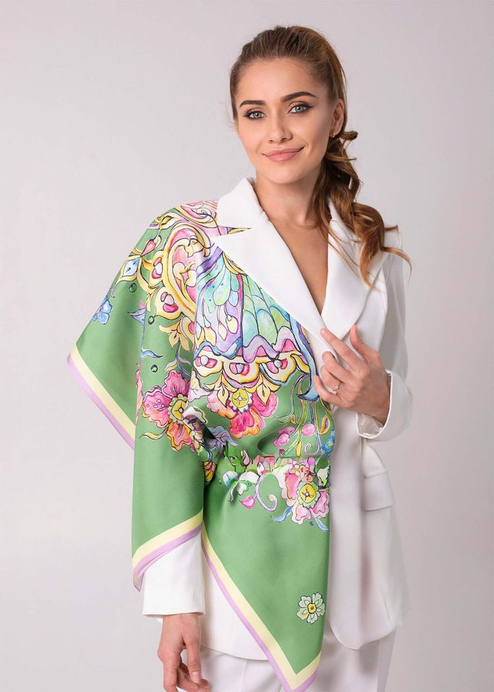 Seidenkopftuch Magic Butterfly. Original Design von Iryna Feinblatt - IrynaFeinblatt