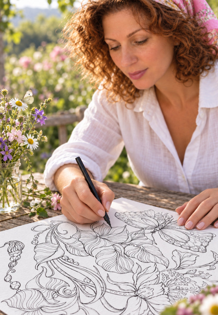 Iryna Feinblatt arbeitet mit Acryl und grafischen Linien
